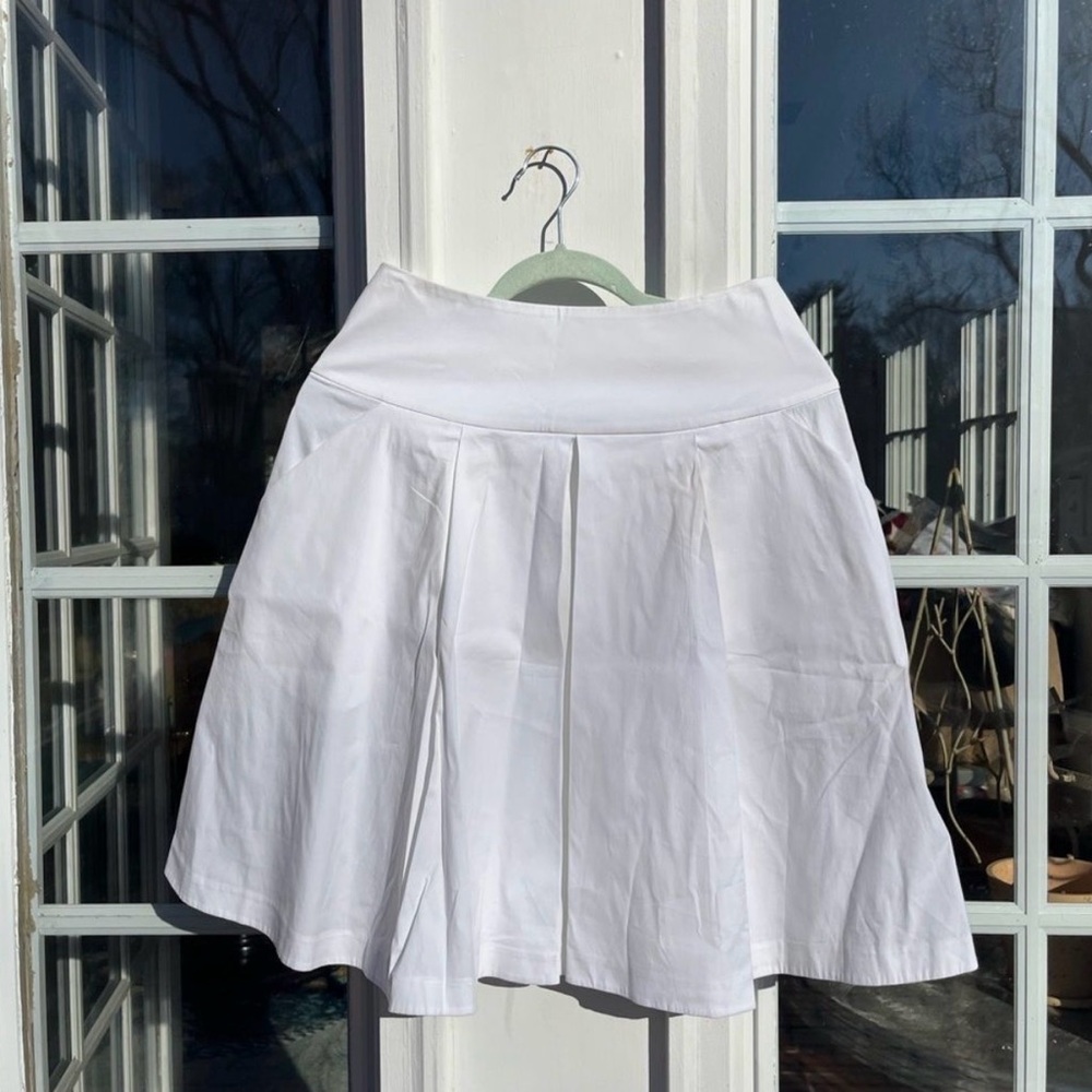 White Flared Pleated Skirt - Women's Classic A-Line